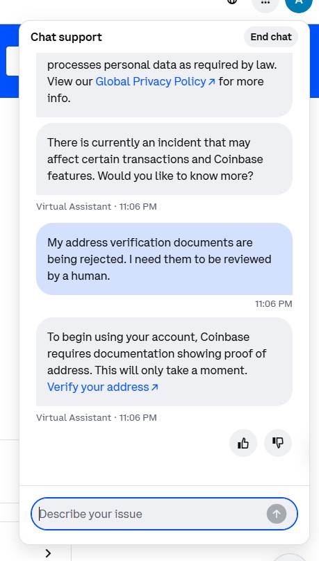 ankontini's tweet photo. @CoinbaseSupport Hi. I visited the page, and for the first time got a way to contact someone but hit another dead end. @CoinbaseSupport https://t.co/exHwCyMtZw