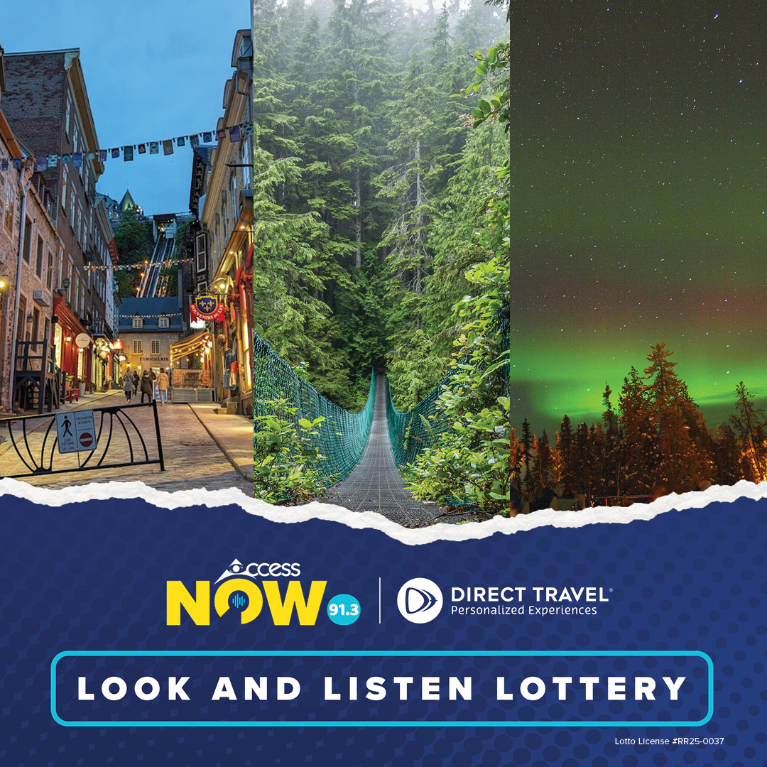 Tickets are going fast for the AccessNow radio Look and Listen Lottery! 

Win a trip for two to one of three great Canadian destinations; choose between Quebec City, Victoria or Yellowknife!
accessnowradio.ca/lottery