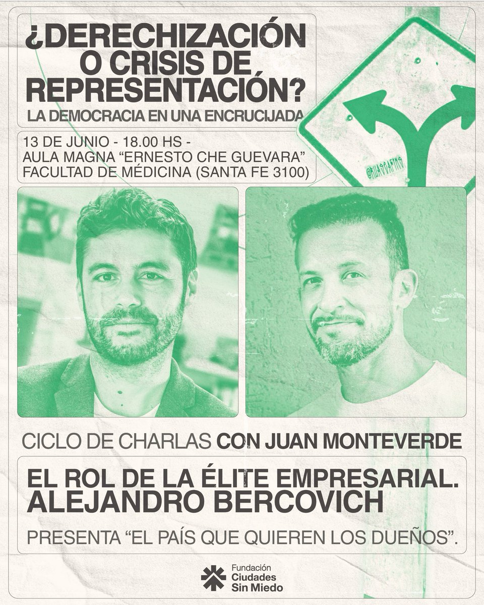 En un rato nos vemos acá 👇🏼

<a href="/aleberco/">Alejandro Bercovich</a> presenta su último libro: "El país que quieren los dueños". Un debate pendiente que hoy se vuelve más necesario que nunca. Lo acompañan <a href="/juanmonteverde/">Juan Monteverde</a> y <a href="/Meme_Meier/">Mercedes Meier</a>.

Desde las 18hs en la Facultad de Medicina (Santa Fe 3100).