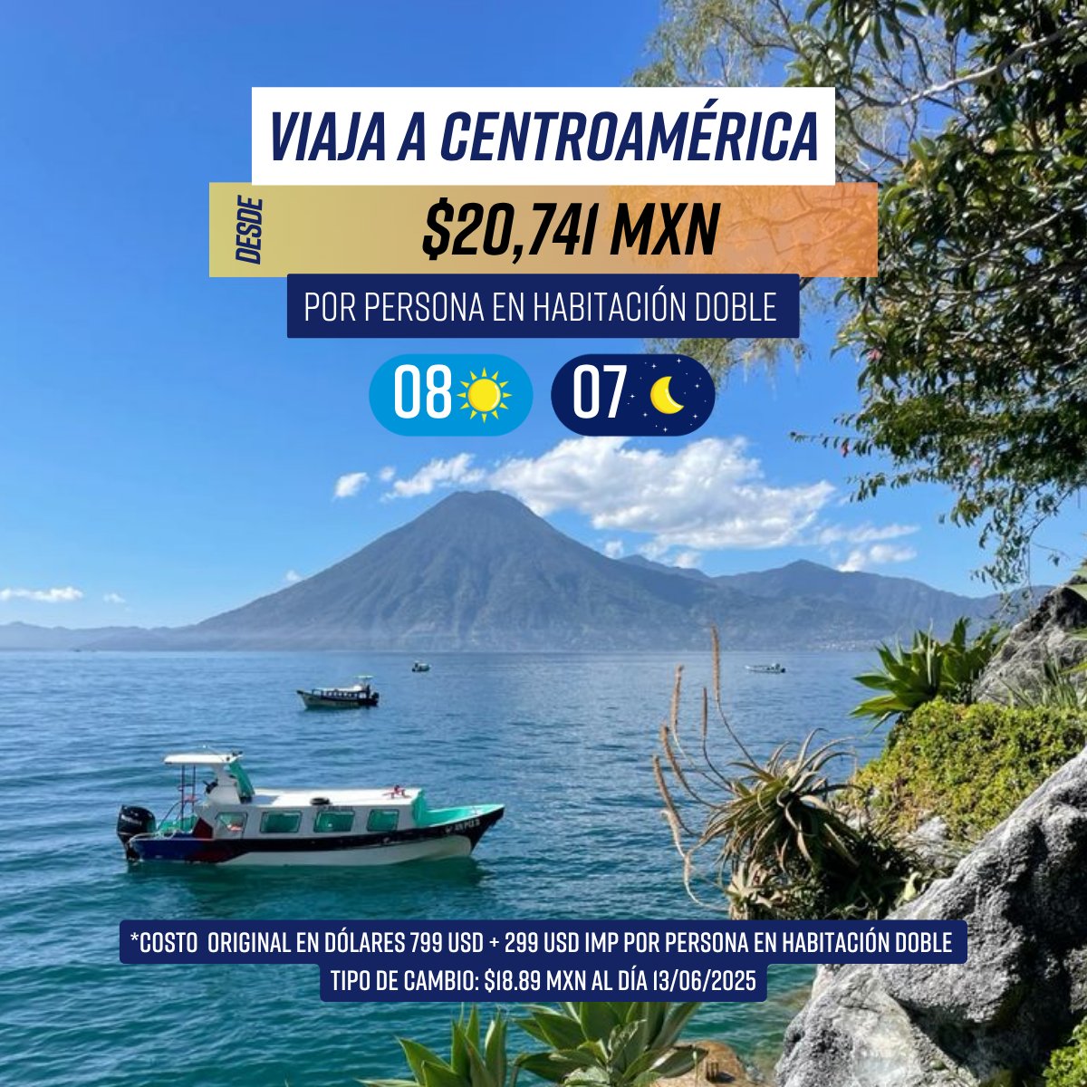 ¡Estos son los mejores precios para viajar a #Centroamérica!✈️📷 Prepárate para descubrir el encanto de tres países únicos: Las antiguas ruinas mayas en #Honduras 📷#ElSalvador 📷 y la arquitectura colonial y calles llenas de historia de  📷¿Ya empezaste a empacar?📷: