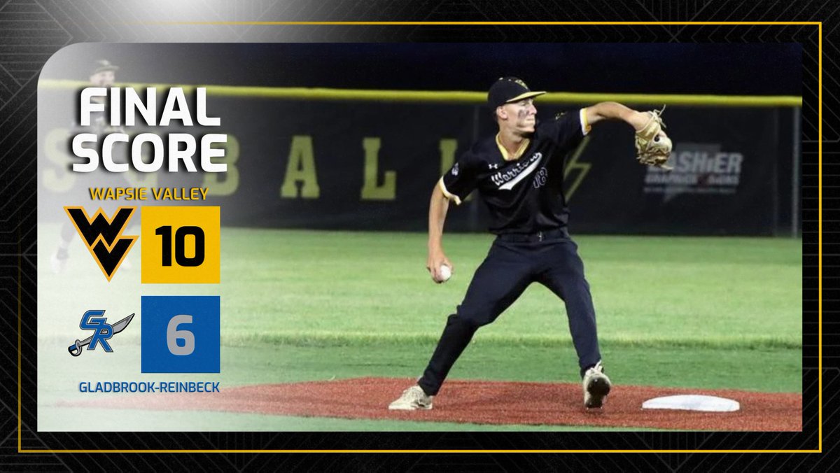WapsieAthletics's tweet photo. βΎ | Final
Wapsie Valley - 10
Gladbrook-Reinbeck - 6
Propelled by some big innings & Bryar Bellis's first HR the boys won the battle under the early afternoon sun to head into the weekend on a 5 game win streak
#WarriorPride #WVBB #iahsbsb https://t.co/NmXc4IIvql