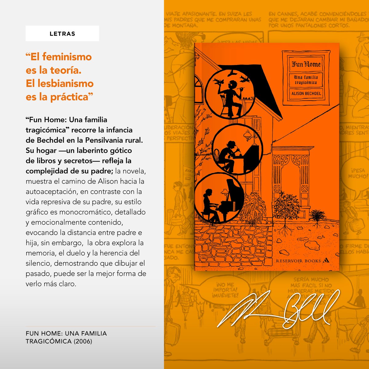 agem_mex's tweet image. ¿Qué pasa cuando la verdad se esconde más que los cuerpos en la funeraria familiar? #FunHome: Una familia tragicómica de @AlisonBechdel, es una #novela sobre un #padre en el clóset y su hija, quien abraza su identidad lésbica con la claridad que él nunca se permitió.
#AGEMÉX