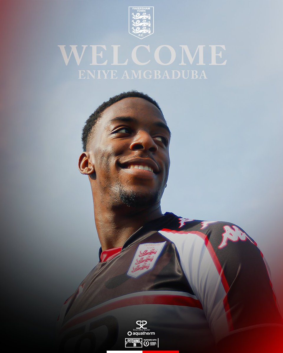 📝Signing Number 1⃣

Faversham Town would like to welcome our new forward Eniye Amgbaduba from Dover Athletic FC.

Welcome to the Lilywhites <a href="/eniye9up/">EA</a> 🦁🦁🦁

#UpTheLilywhites
