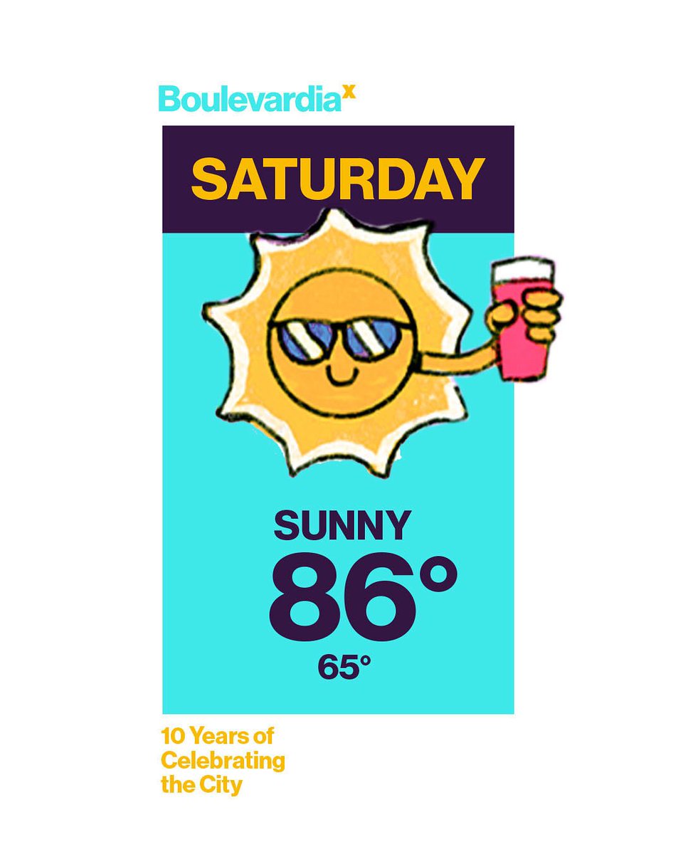 The forecast is in: sunshine, good vibes, and perfect street party weather ☀️🎶 

We can't wait to celebrate with you all at Boulevardia tomorrow! Gates open at noon