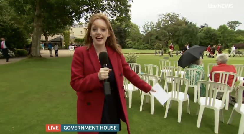 Great to be live on <a href="/ITVChannelTV/">ITV Channel News</a> this evening with Jersey’s Lieutenant Governor as celebrations kick off at Government House for The King’s official birthday celebrations. 🥂