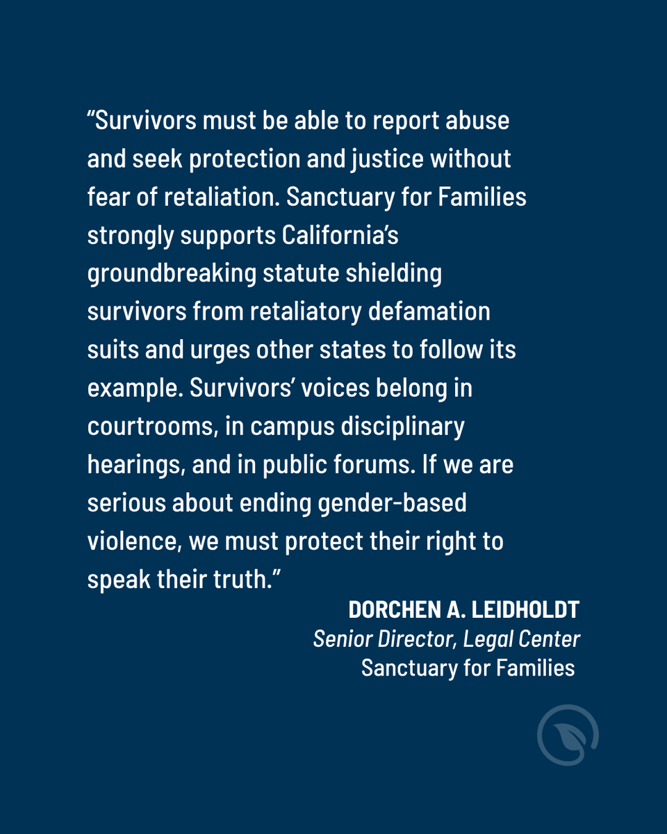 Sanctuary for Families (@sffny) on Twitter photo This week, a federal judge dismissed Justin Baldoni and Wayfarer Studios’ $400 million lawsuit against <a href="/blakelively/">Blake Lively</a>, rejecting their claims of defamation, civil extortion, and other allegations.
Sanctuary for Families was proud to submit an amicus brief in support of Lively’s This week, a federal judge dismissed Justin Baldoni and Wayfarer Studios’ $400 million lawsuit against <a href="/blakelively/">Blake Lively</a>, rejecting their claims of defamation, civil extortion, and other allegations.
Sanctuary for Families was proud to submit an amicus brief in support of Lively’s