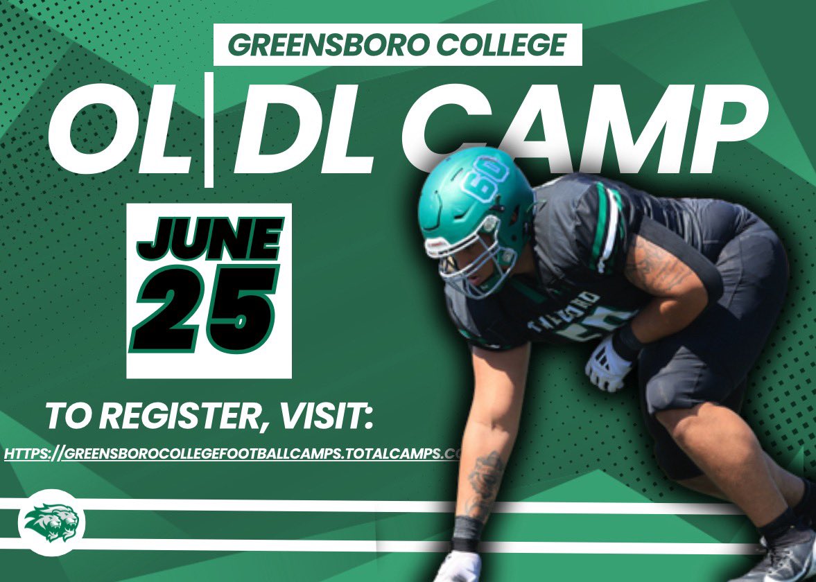 Maurice Torain (@coachtorain_16) on Twitter photo It’s all about those dudes upfront. Come get some work in at one of the best camps of the summer. <a href="/GC_Pride_Fball/">Greensboro College Football</a> 
Link: …rocollegefootballcamps.totalcamps.com/shop/EVENT It’s all about those dudes upfront. Come get some work in at one of the best camps of the summer. <a href="/GC_Pride_Fball/">Greensboro College Football</a> 
Link: …rocollegefootballcamps.totalcamps.com/shop/EVENT