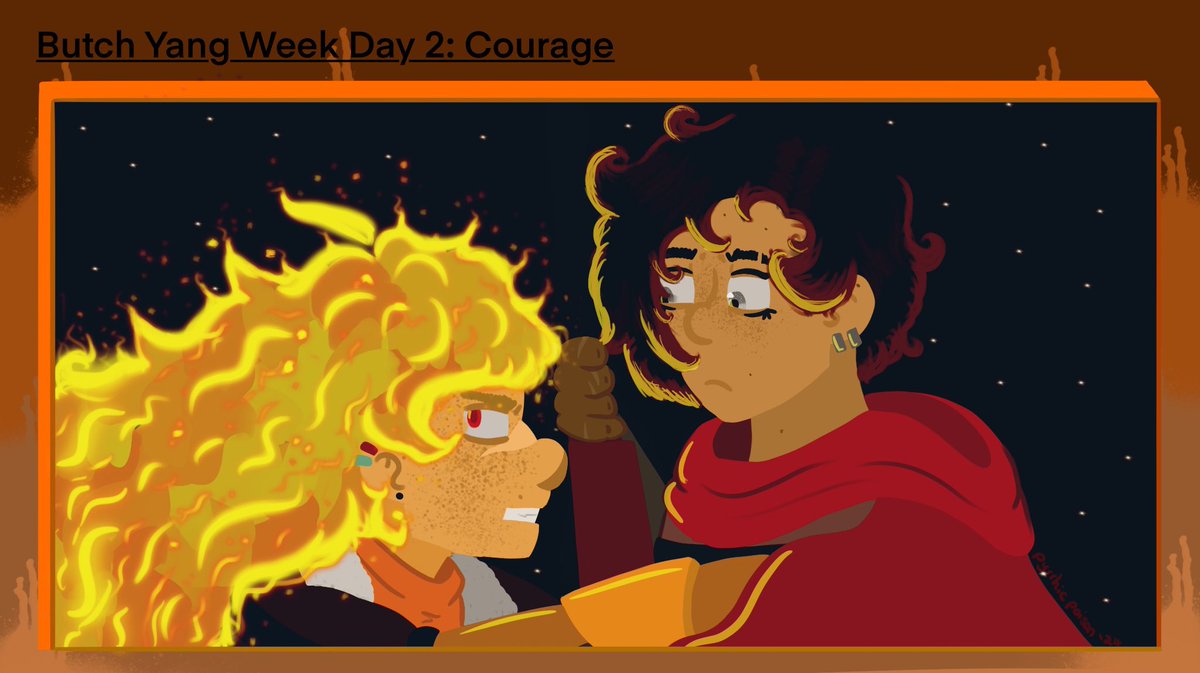 pyrrhicartist's tweet image. butch yang week 2.0 day 2!! 💛❤️ #pyrrhicarts #yangxiaolong #rubyroserwby #butchyangweek