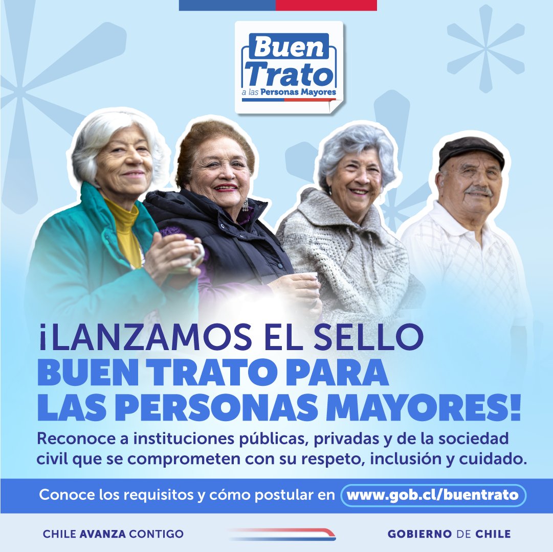 Con el Sello Buen Trato reconocemos a las instituciones públicas, privadas y de la sociedad civil que promueven, difunden y garantizan el respeto, la inclusión y el cuidado adecuado de las personas mayores.
Queremos destacar espacios que demuestran que es posible comprometerse y