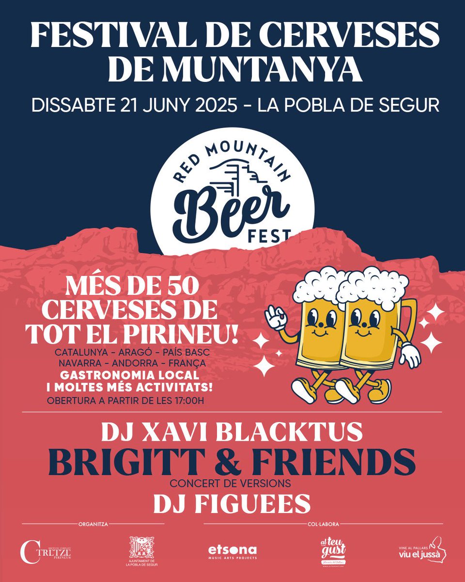 ✨Cartell complert RED MOUNTAIN BEER FEST 2025✨ Les millors cerveses dels Pirineus, gastronomia local i bona música!!! No podeu faltar família!! Ens veiem el dia 21 a La Pobla de Segur
#beerfest #redmountainbeerfest #lapobladesegur #pallars #pallarsjussà #pirineus #musica