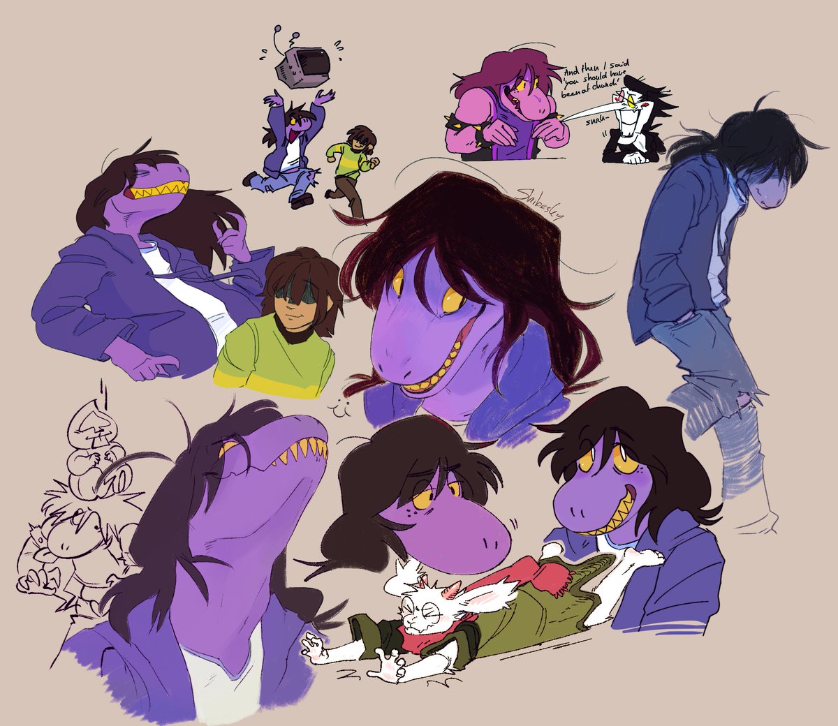 shibesky_'s tweet image. Spinning her around in my head at high velocity until she breaks trough my cranium and kills the person next to me #DELTARUNE #Susie #Ralsei #krisdreemurr