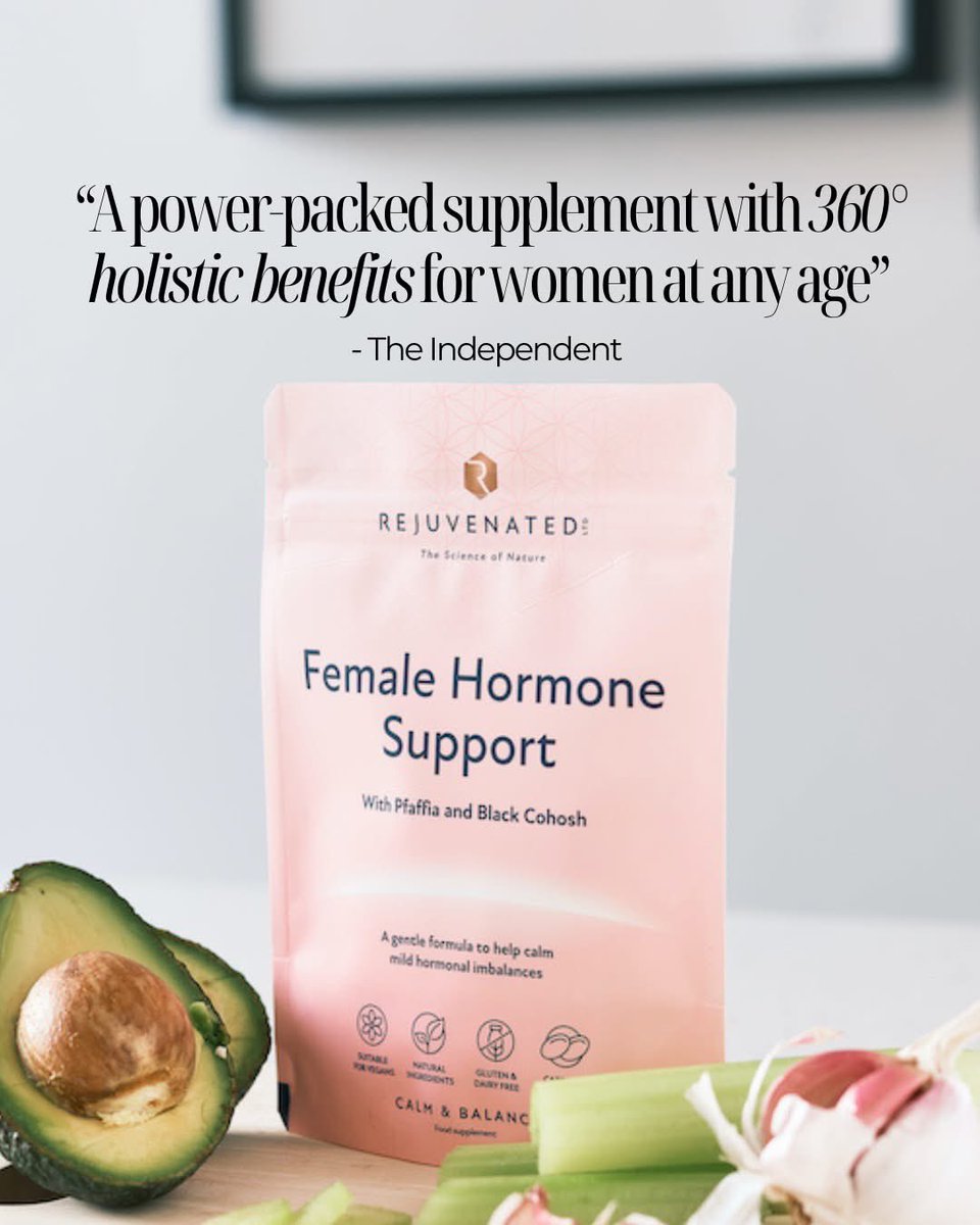 Female Hormone Support was made for the days you feel out of sync. The moments your cycle catches you off guard. When your mood dips for no clear reason, or sleep &amp; energy just feel… off.

Made with a blend of plant-based ingredients 🩷 

rejuvenated.com/product/female…

#womenshealth