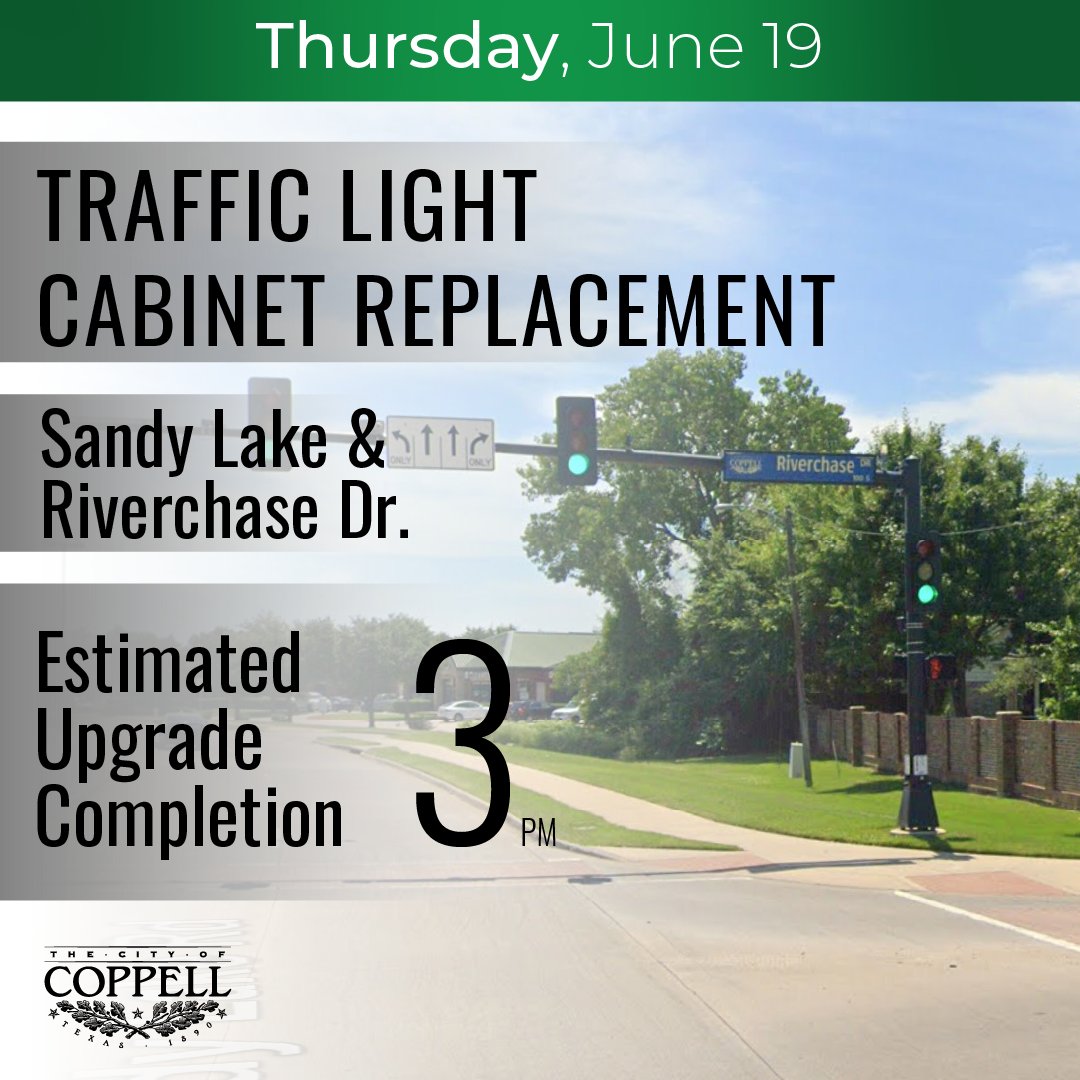 Next week, our Traffic Operations Department will be upgrading two more of our traffic light cabinets along Sandy Lake Road.

During this work, stop signs will be visible and signals will be blinking. Thank you for your patience while we upgrade our traffic signals. 🚦
