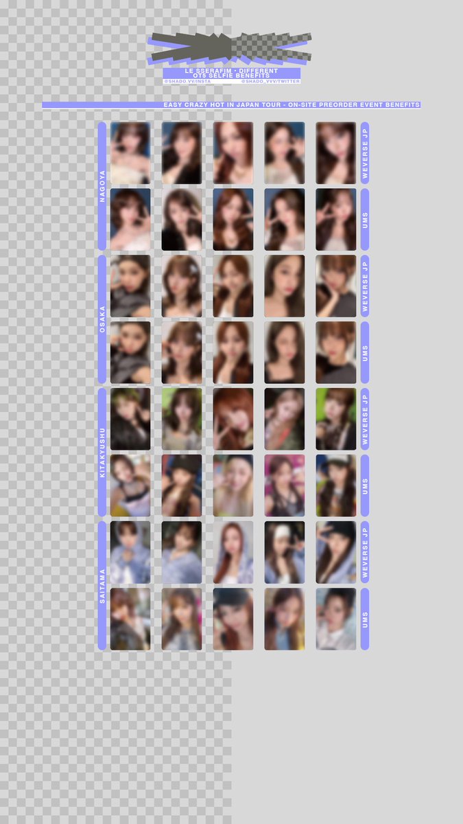 130625 - LE SSERAFIM - Different OT5 selfie benefit template