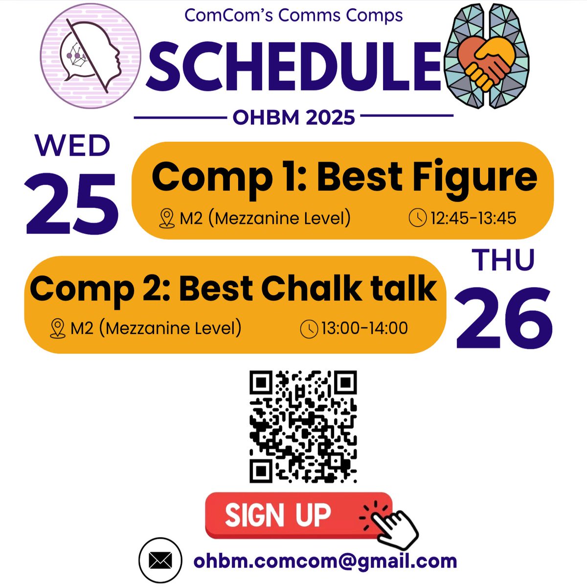ErynnChristens1's tweet image. Who's coming to #OHBM2025 in Brissy? We're accepting entries for *two in-person science communication competitions* at the annual meeting: 📊 A Best Figure Competition 📷 3-Minute Chalk Talk Competition 📷 forms.gle/iDHGmWzgN5rPBY…