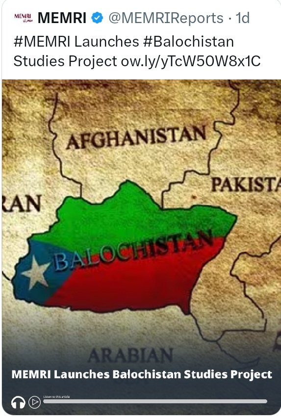 DailyKabul1's tweet photo. د اسراییلو استخباراتي ادارې موساد سره تړلې میمري پلیټ فارم د بلوچستان لپاره د ميريار بلوچ په نوم یو کس د خپل سلاکار په توګه اعلان کړی دی. میريار بلوچ په نوم یو کس د هند سره د اړیکو د پیاوړتیا او د پاکستان په بلوچستان کې د هند په لاسوهنو کې د فعال رول لوبولو لپاره پیژندل کیږي.
۱/۲ https://t.co/W5Gx7wqdb2