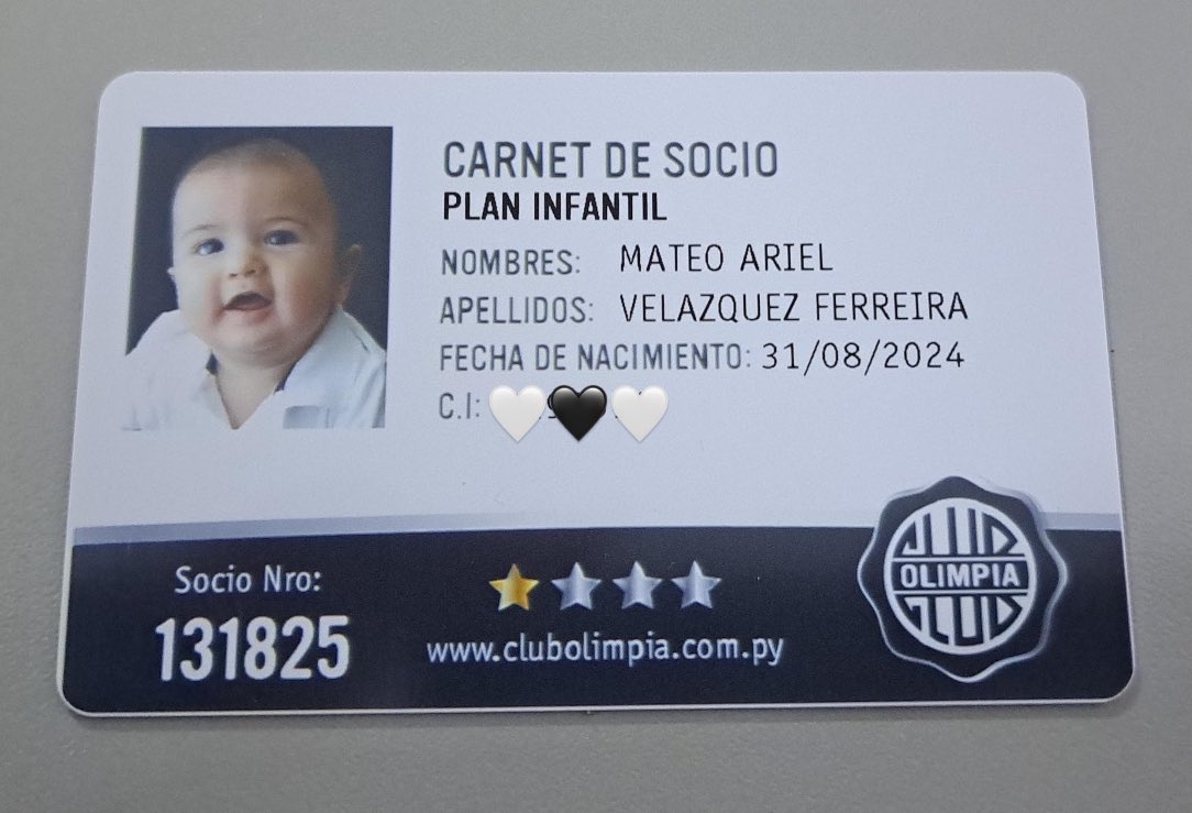 Hoy asocié a mi ahijado y mi sobrino al MÁS GRANDE DEL PAÍS 🤍🖤🤍 <a href="/elClubOlimpia/">Club Olimpia</a> 

Socios Nro. 131825 y 131826 🏆🏆🏆 Excelente atención por parte del club.