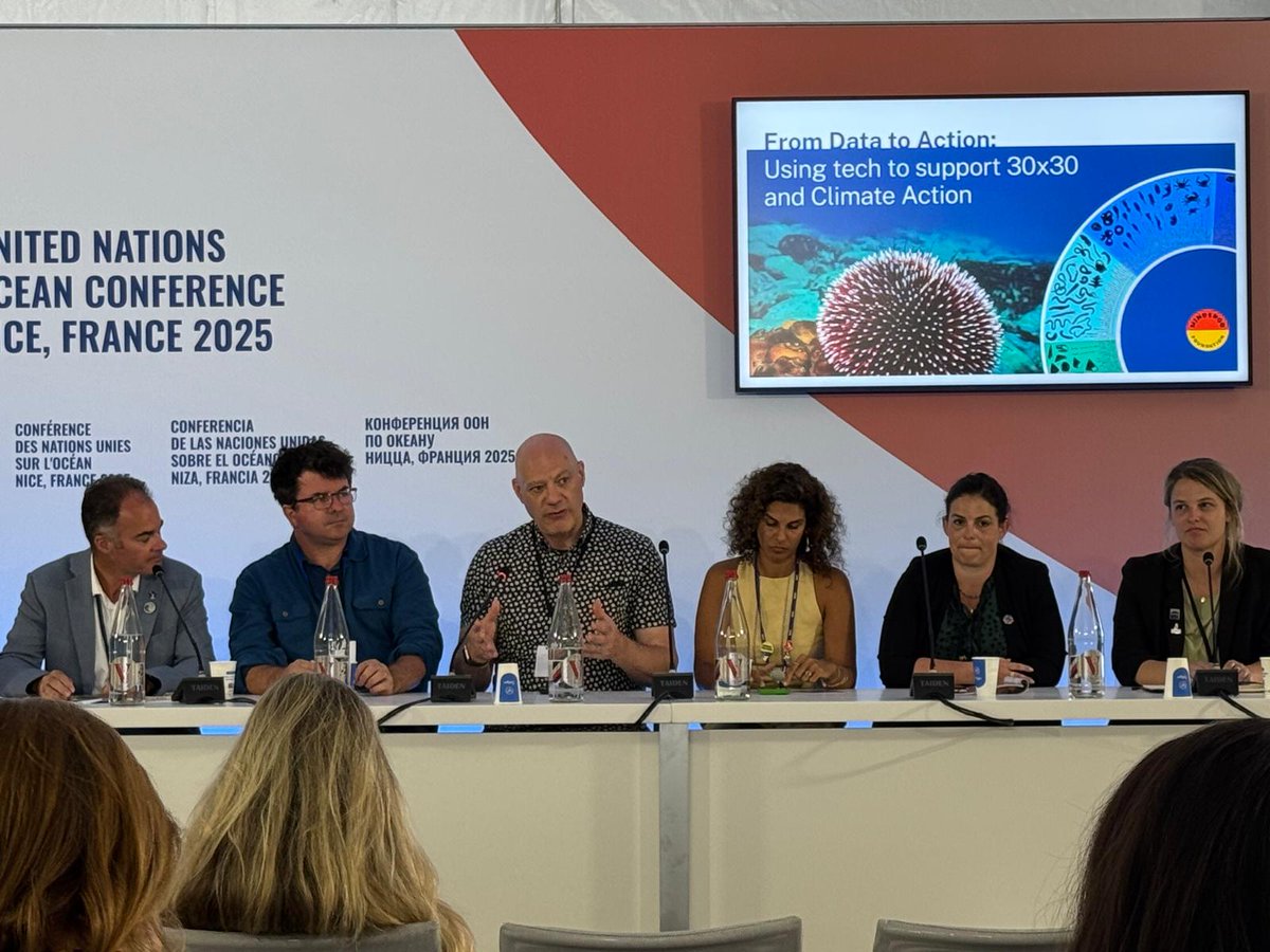SkylightMarine's tweet image. At #UNOC2025, Ai2’s Ted Schmitt joined partners, including @minderoo, to share how we track 300K+ vessels weekly—turning satellite data into real-time insights for enforcement.
Stopping illegal fishing starts with seeing what’s happening. #SDG14 #StopIUUfishing