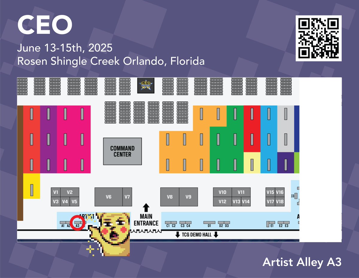 I'm at CEO all weekend out here in Orlando Florida 😎 Artist Alley A3, come say hi!
