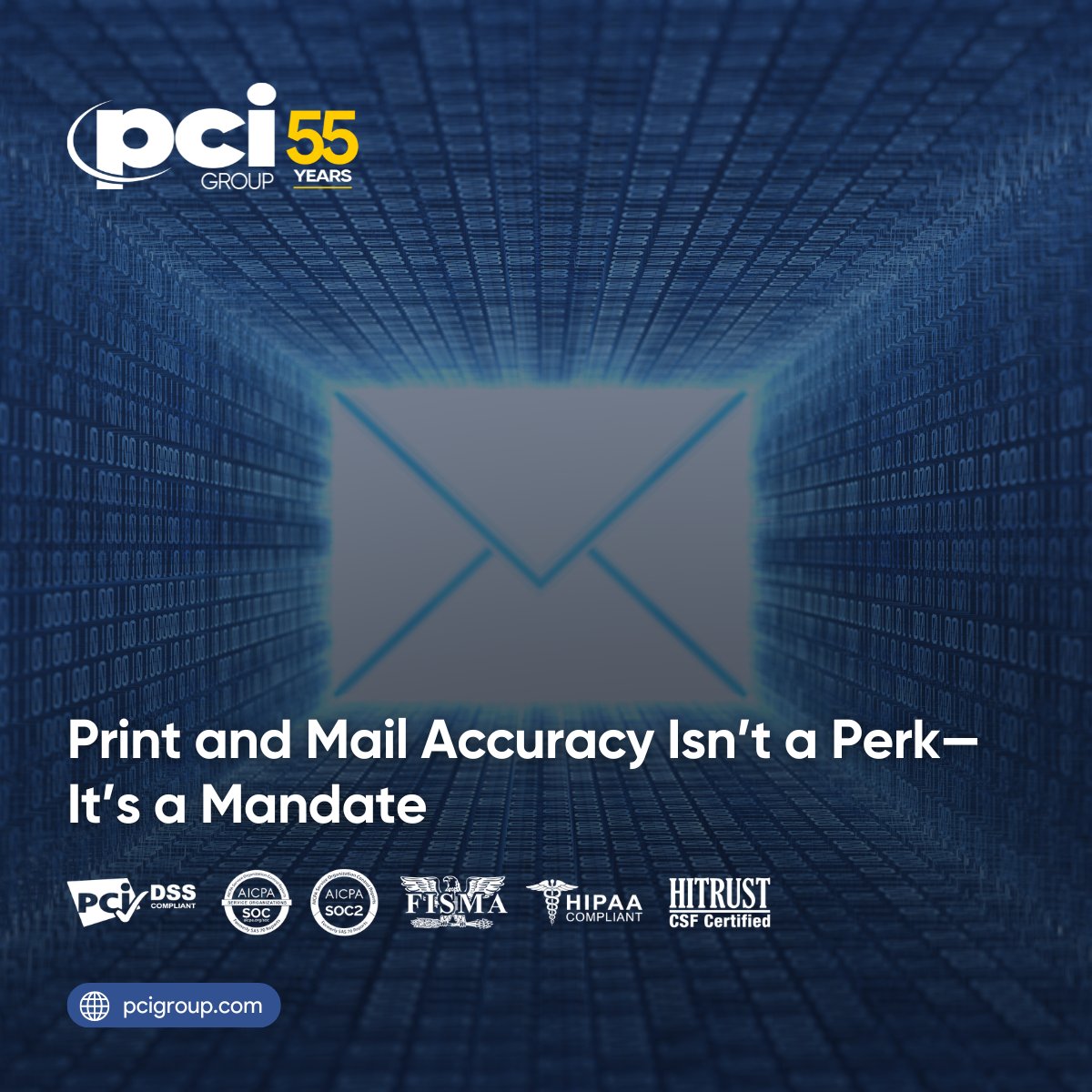 pcigroup's tweet photo. You’ve got 48 hours to mail 75,000 insurance policy updates—each one matched perfectly to its recipient.

No room for “almost right.”

PCI Group delivers 99.9999% accuracy with barcode scanning, cameras &amp; audit trails.
 https://t.co/itLBCYOX7K

#AccuracyMatters #InsuranceMail https://t.co/GVyKmFsjr3