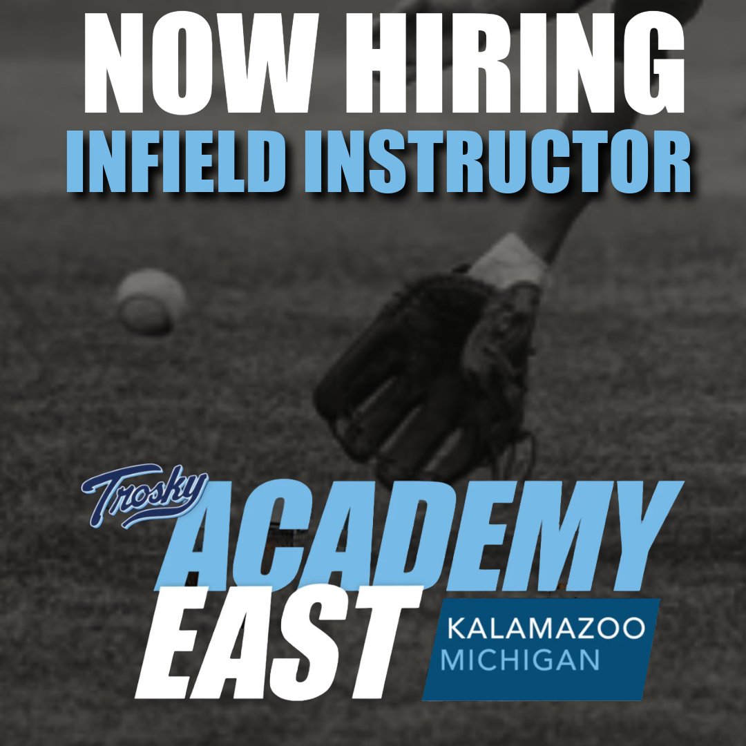 troskyacademy's tweet image. 📣 NOW HIRING: Infield Instructor
🏟 Trosky Academy East – Kalamazoo, MI
🕐 Full-Time Opportunity
We're searching for an elite Infield Instructor with pro or collegiate experience to help shape the next generation of top-tier athletes. If you live and breathe infield play and…