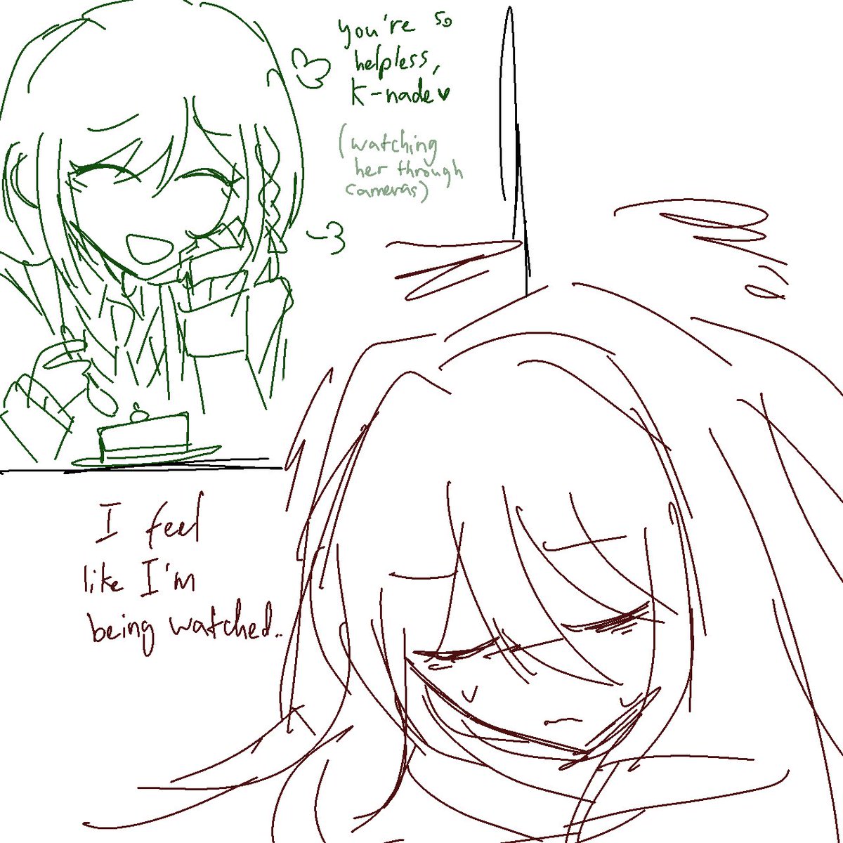 beatr00's tweet photo. #かなえな #kanaena #prsk_gl 
[shuuen au] girl what if we were childhood friends and i was a stalker who put cameras in your room to monitor you and say youre so helpless to reinforce im superior than you that you can rely on me and then i kill you. call that doomed toxic yuri https://t.co/JTIOLsACYR