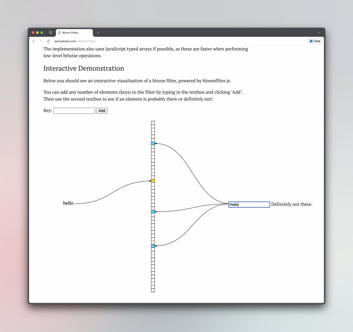 vivekgalatage's tweet image. A Bloom filter is a space-efficient, probabilistic data structure for testing if something’s in a set, with no false negatives. Used in many applications, including browsers.
This article is an excellent read on this subject, and the interactive demo is on another website.…