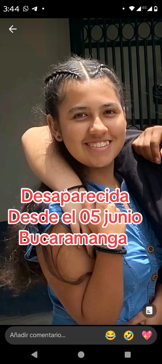 Por favor RT 👇
Ella es Daniela Guevara desaparecida en Bucaramanga desde el 5 de junio, sus papás la están buscando, por favor si alguien la ha visto o conoce de algo sobre ella.
Dar aviso a este número  312 4773837 Diego Guevara
Que este sana y salva 🙏