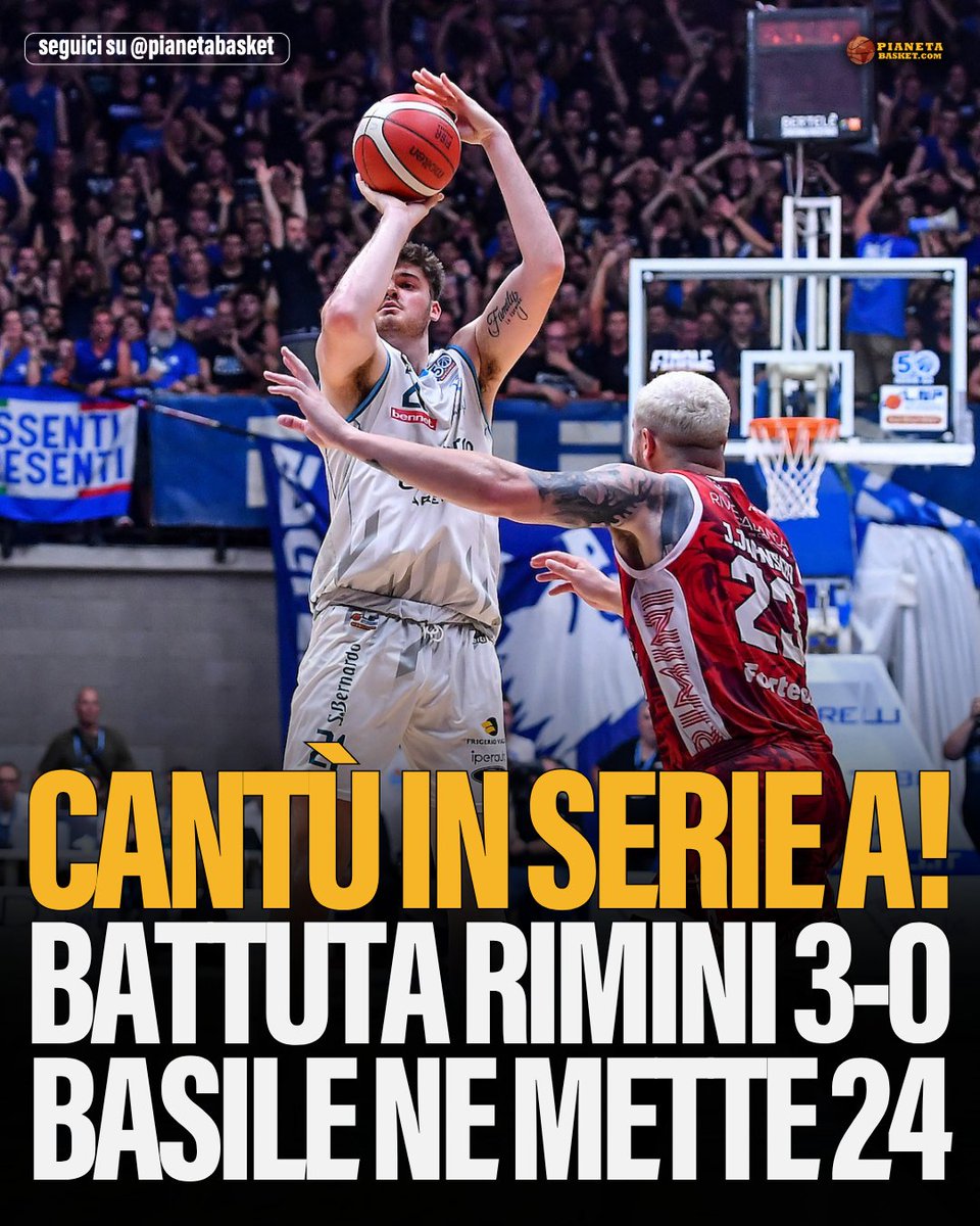 🚨 CANTÙ TORNA IN SERIE A! BATTUTA RIMINI ANCHE A DESIO, È 3-0 LA SERIE FINALE DI A2.

Il finale... pianetabasket.com/serie-a2/live-…
