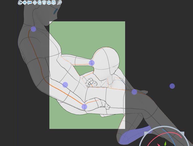 便利だよね・・・これでアングル自由自在なんだもん。
ポーズや配置するのが大変だけど、ざっくり決まっちゃえば何とかなる! 