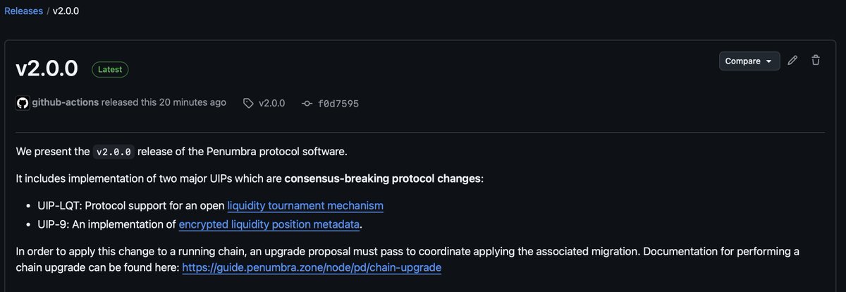 erwan 🌒 (@erwanor) on Twitter photo penumbra v2.0.0 is out
labor of love from your favorite punks
RT if you love teams that ship shielded pool technology
github.com/penumbra-zone/…
<a href="/penumbrazone/">Penumbra 🌘</a> penumbra v2.0.0 is out
labor of love from your favorite punks
RT if you love teams that ship shielded pool technology
github.com/penumbra-zone/…
<a href="/penumbrazone/">Penumbra 🌘</a>