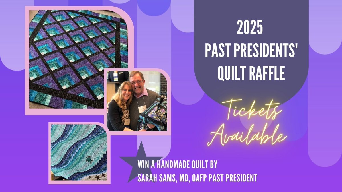 Don't forget to purchase your Past Presidents' Quilt Raffle tickets for a chance to win a one-of-a-kind quilt made with love and craftsmanship—and the joy of knowing your ticket is an investment in the future of family medicine. Get your tickets: buff.ly/harnVFk