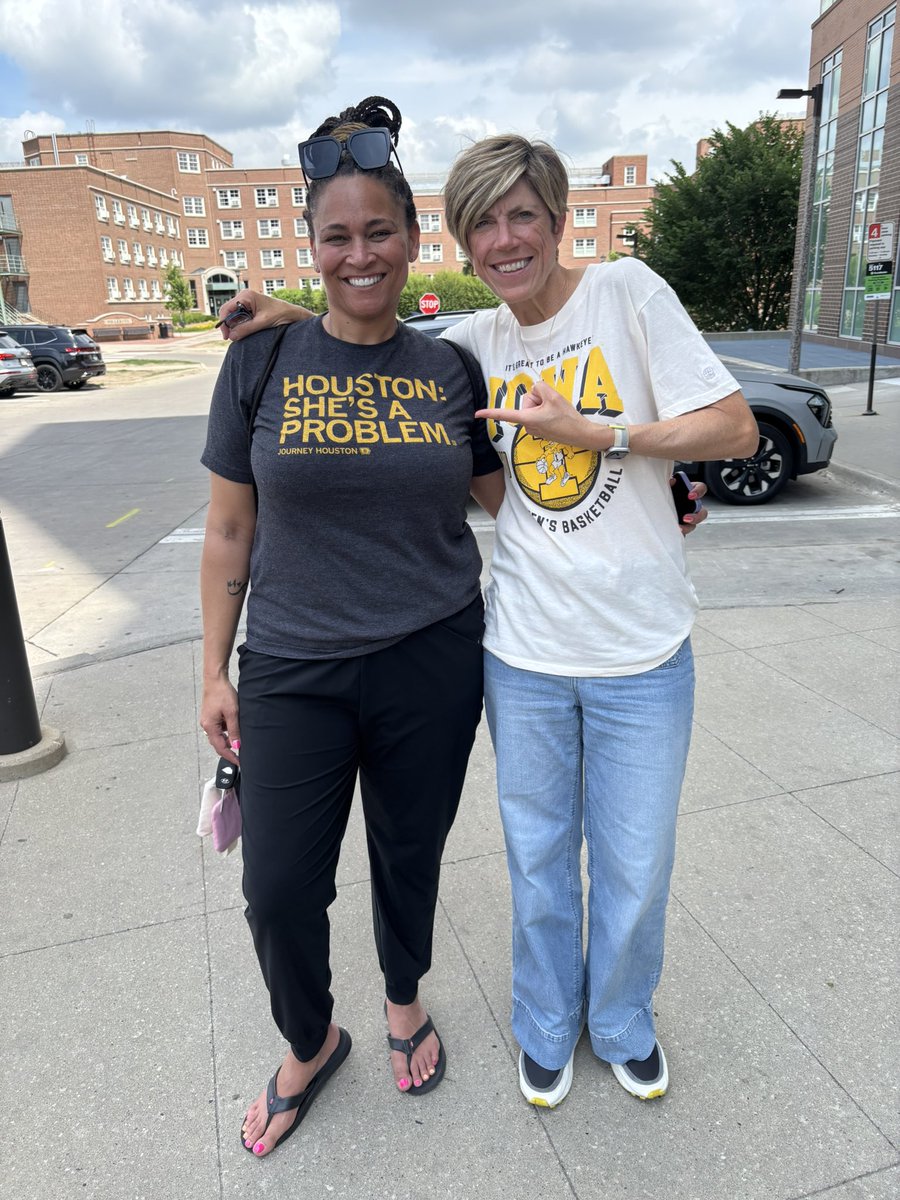Houston is in the house! Always love what <a href="/RAYGUNshirts/">RAYGUN</a> does for our squad! Beautiful day to help <a href="/Journey_Renae/">Journey Houston</a> and her mom <a href="/houston_jacinda/">Jacinda Houston</a> on the move-in efforts! 

And yeah, that’s <a href="/goiowa/">Jan Jensen</a>, fresh off her red-eye recruiting flight. Pushing moving carts and all!