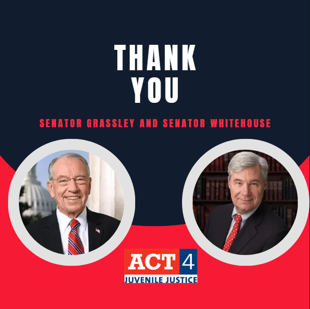 ACRC (@acrcvoice) on Twitter photo Thank you, Sen. <a href="/ChuckGrassley/">Chuck Grassley</a> & <a href="/SenWhitehouse/">Sheldon Whitehouse</a> for championing the reauthorization of the Juvenile Justice and Delinquency Prevention Act! We appreciate your ongoing commitment to bipartisan action that protects young people and improves community safety. bit.ly/4kLScz5 Thank you, Sen. <a href="/ChuckGrassley/">Chuck Grassley</a> & <a href="/SenWhitehouse/">Sheldon Whitehouse</a> for championing the reauthorization of the Juvenile Justice and Delinquency Prevention Act! We appreciate your ongoing commitment to bipartisan action that protects young people and improves community safety. bit.ly/4kLScz5