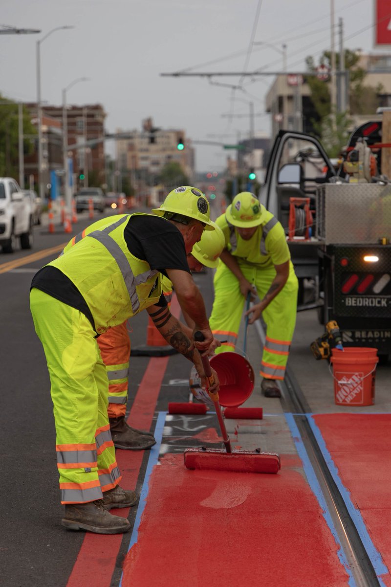 Kansas City (@kansascity) on Twitter photo Seeing red on Main Street?
Over the next few weeks, crews are working overnight to paint markings separating transit-only lanes from auto traffic for the <a href="/kcstreetcar/">KC Streetcar 🚊💙</a> Main Street Extension. Please stay alert and give workers space 🦺 Seeing red on Main Street?
Over the next few weeks, crews are working overnight to paint markings separating transit-only lanes from auto traffic for the <a href="/kcstreetcar/">KC Streetcar 🚊💙</a> Main Street Extension. Please stay alert and give workers space 🦺