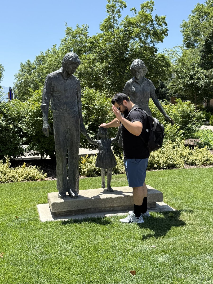 At BYU there’s a statue of a couple leading their little daughter to the steps of the school. Decided to pray for her first.