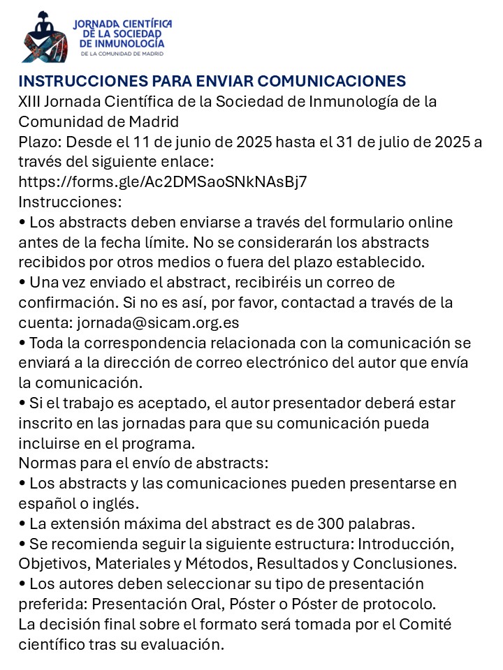 SICAM2025. Envía tu comunicación a través de este LINK: forms.gle/Ac2DMSaoSNkNAs…