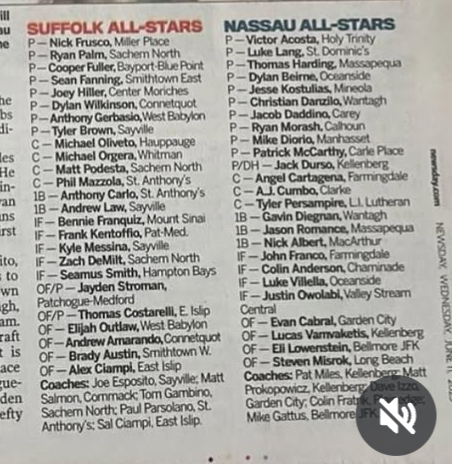 Congratulations to Luke Lang, NSCHSAA Pitcher of the Year, on being selected to represent Nassau County in the Bryan Bonin Grand Slam Challenge All-Star Game. Come support Luke and this great cause Monday June 23rd at 7:00 PM at Farmingdale State College.