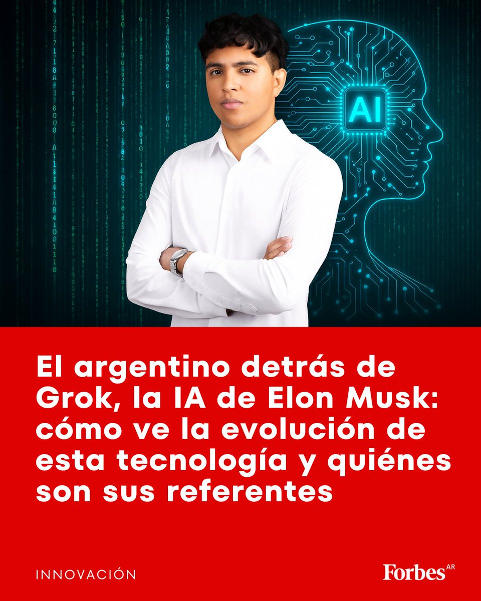 <a href="/KSerradez/">Kevin Serradez</a> trabaja en uno de los modelos de IA Generativa que más se destacan a nivel global. Se trata de Grok que presenta una flexibilidad única y un acceso a los valiosos datos de X.

🔗Leé más en la nota de <a href="/pablowahnon/">pablowahnon</a> en nuestra web: forbesargentina.com/innovacion/el-…