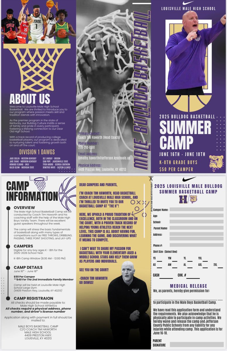 😈 SUMMER BASKETBALL CAMP 😈

Here’s a reminder that the 2025 Louisville Male High School Basketball Camp is coming next week! Come join us for 3 days of basketball fun, learning from the best. Use the link below to get signed up‼️

docs.google.com/forms/d/e/1FAI…

#ForTheH #DawgLife
