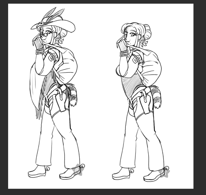 ampersattical's tweet photo. No Man's Land Ampersat has an oral fixation and wears weights on her wrists so when she takes them off she has a faster gun draw. She's got a Toma named Felsblock and likes to whittle when she's not hunting goons in the sand dunes.
#ampersart #interstellarroadkill #trigun https://t.co/5M6VnS2bYr