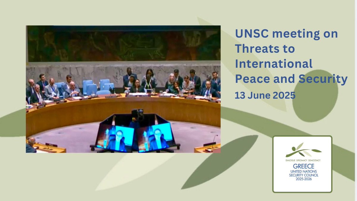 Greece to the United Nations (@grun_ny) on Twitter photo The Security Council convened this afternoon to discuss the latest developments in the Middle East.
PR of 🇬🇷, Amb. <a href="/evasekeris/">Evangelos Sekeris</a>:
➡ Urged all parties to avoid any further military escalation and to exercise maximum restraint
➡ expressed Greece’s readiness to support all The Security Council convened this afternoon to discuss the latest developments in the Middle East.
PR of 🇬🇷, Amb. <a href="/evasekeris/">Evangelos Sekeris</a>:
➡ Urged all parties to avoid any further military escalation and to exercise maximum restraint
➡ expressed Greece’s readiness to support all