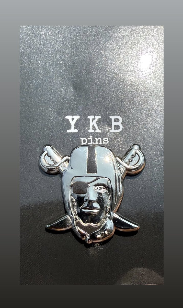 YouKnowBall_pin's tweet photo. Quick heater for Father’s Day weekend 🏴‍☠️

“The Chrome Pirate” pin PREORDER opens THIS Sunday 6/15/25 @ 3 PM PST!! 🪙

Nice giveaway to go w/ this drop as well 👀

RT this &amp; follow for a chance at a FREE pin!! We’ll pick someone tonight @ 8 PM PST!
#YKB #JustPinBaby #RaiderNation https://t.co/nzDdzQxyLP