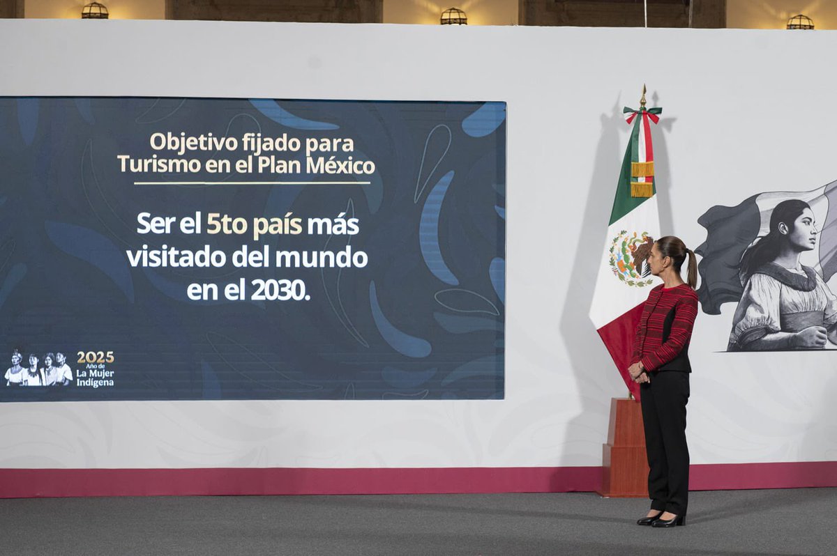José Luis García Parra (@jlg_parra) on Twitter photo México va por todo. ✈️
En la #MananeraDelPueblo, la presidenta <a href="/Claudiashein/">Claudia Sheinbaum Pardo</a> presentó el #PlanIntegralDePromociónTurística, con el objetivo de posicionar a nuestro país como potencia turística global para 2030. 🌎
Desde #Puebla, nos sumamos a está estrategia, bajo el liderazgo México va por todo. ✈️
En la #MananeraDelPueblo, la presidenta <a href="/Claudiashein/">Claudia Sheinbaum Pardo</a> presentó el #PlanIntegralDePromociónTurística, con el objetivo de posicionar a nuestro país como potencia turística global para 2030. 🌎
Desde #Puebla, nos sumamos a está estrategia, bajo el liderazgo