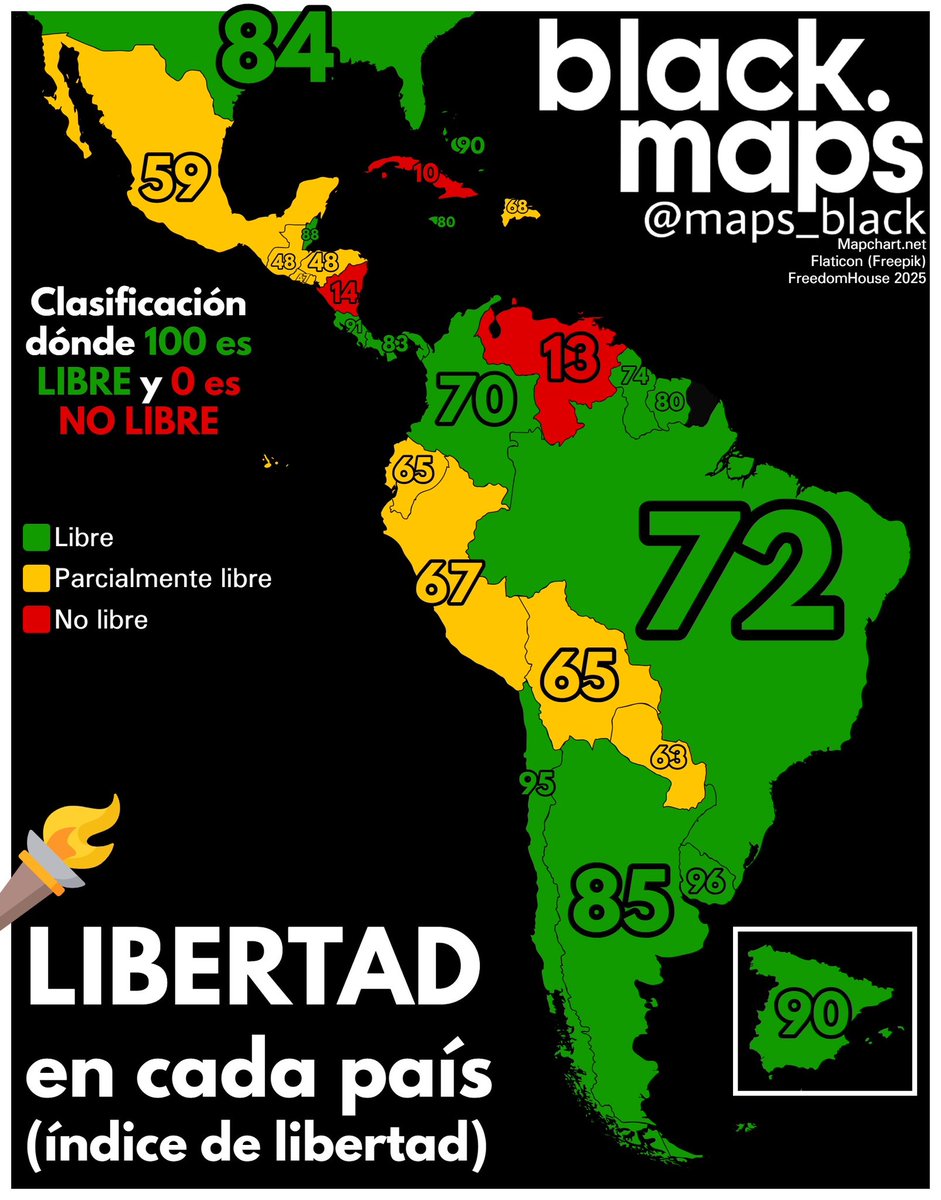 Libertad en cada país (Índice de Libertad) 2025