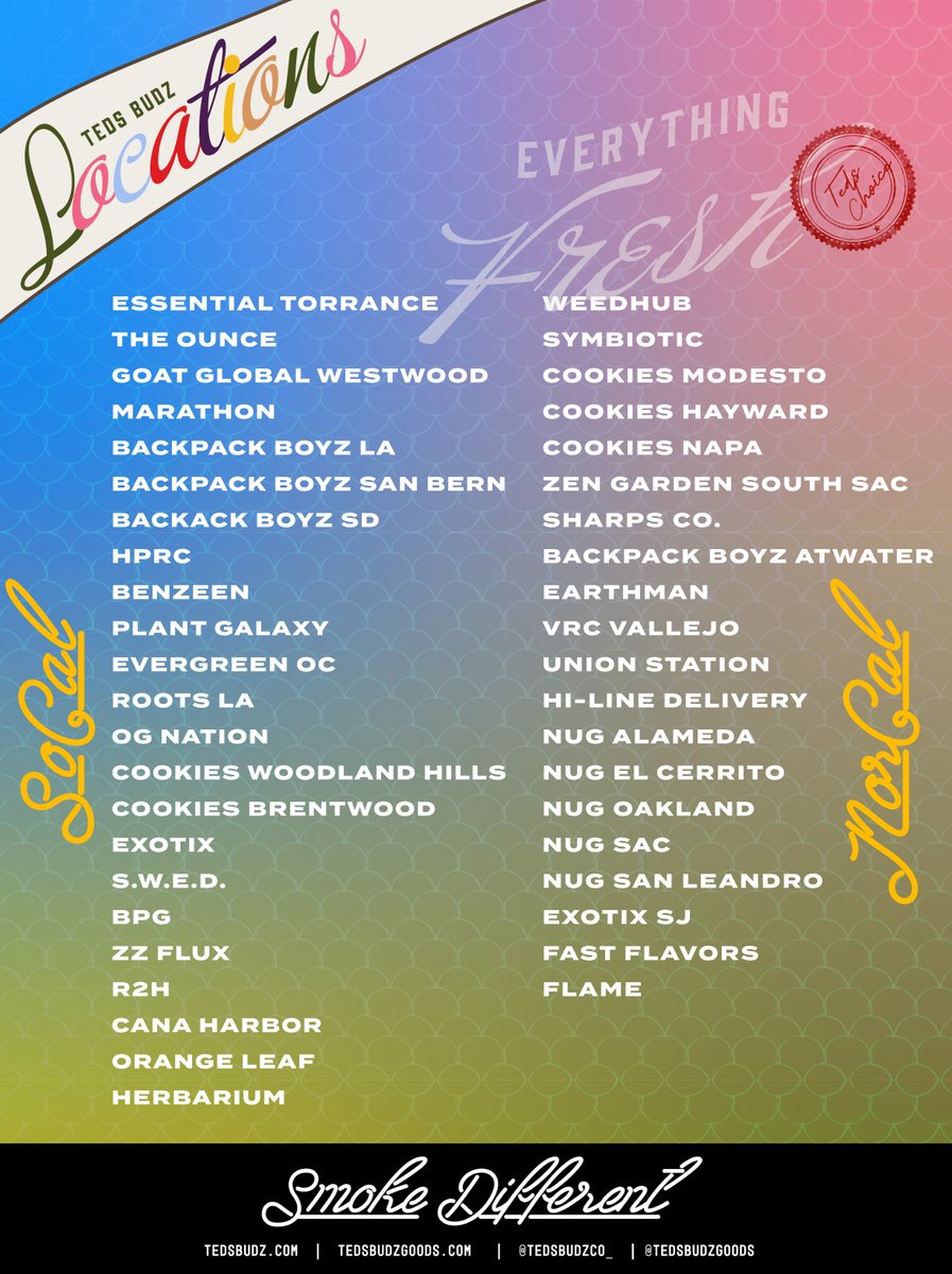 Teds Budz Menu Drop 🎯🔥