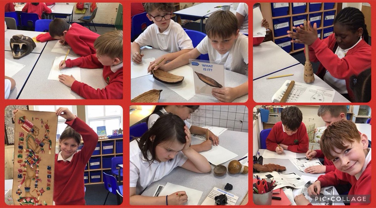 We had our #Mayan workshops this week. The children learnt even more facts about the Mayans and took part in some #drama workshops and #chocolate tasting. Then we came back to class to look at and #sketch some #artefacts from the Mayan times 🛕🎭🍫 #history