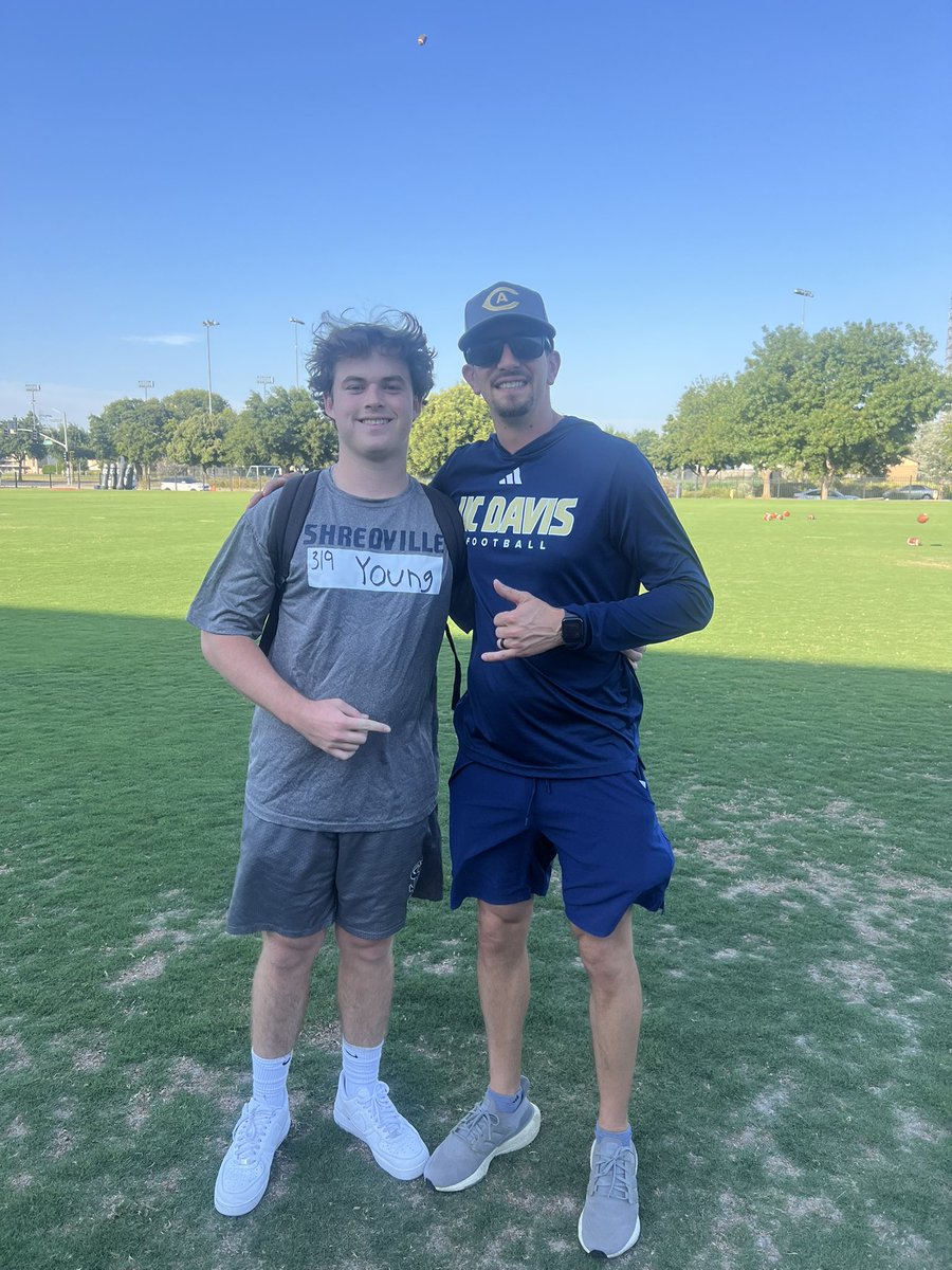 Treyayoung26's tweet image. Proud to say I won the @UCDfootball camp on Monday. Thank you @CoachChapatte for a great camp and opportunity. @TheChrisRubio @CruzARubio