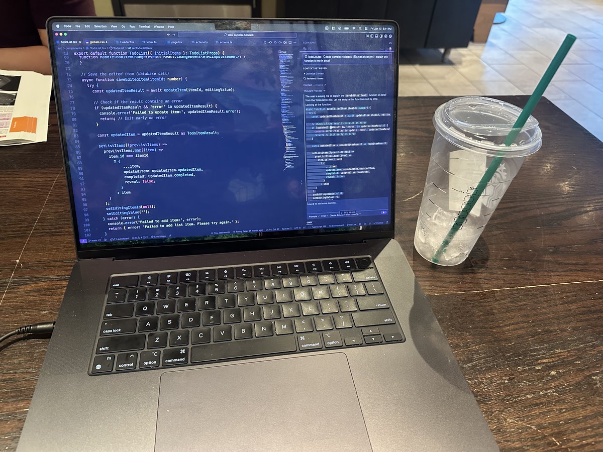 ronnypdev's tweet image. Friday evening, back at Starbucks, working on my craft. Hard work and dedication, no shortcuts. I won't stop, I can't stop, and most importantly, I can't afford to stop. #codingwhileunemployed #UntilTheWheelsFallOff
#Nextjs #TypeScript #React #TailwindCSS #VibeCoding #AIagents…
