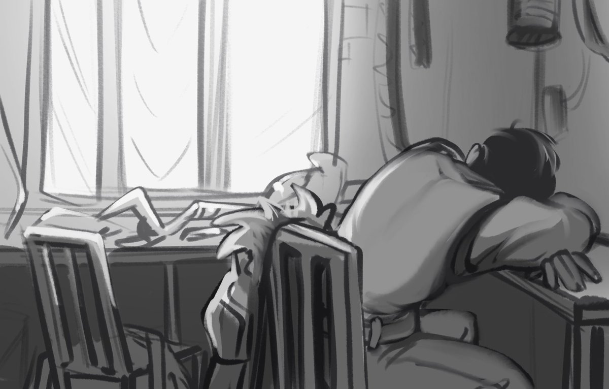 mer_art_fan's tweet photo. I don't know if you'll understand what's going on
I just wanted to sketch a little bit of a kitty #machineherald sleeping in the sun

and I don't know what happened next
(Sorry I'm not very good at comics…)

#vikjayce https://t.co/mKp3fFcywR